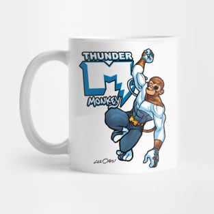 Thunder Monkey comic book style with logo. Mug